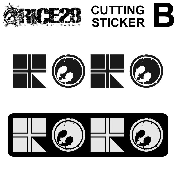 RICE28 ライス28 カッティングステッカー 【B】 [ BLK / WHT ] シール