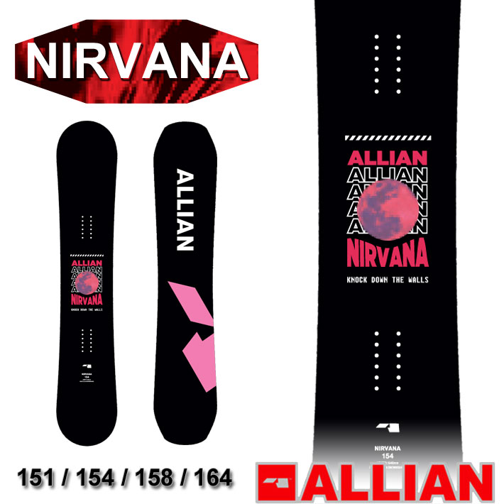 [予約] 23-24 ALLIAN アライアン NIRVANA ニルバーナ ニルヴァーナ [ 151cm 154cm 158cm 164cm ]  フリースタイル スノーボード 板 2023 2024 送料無料