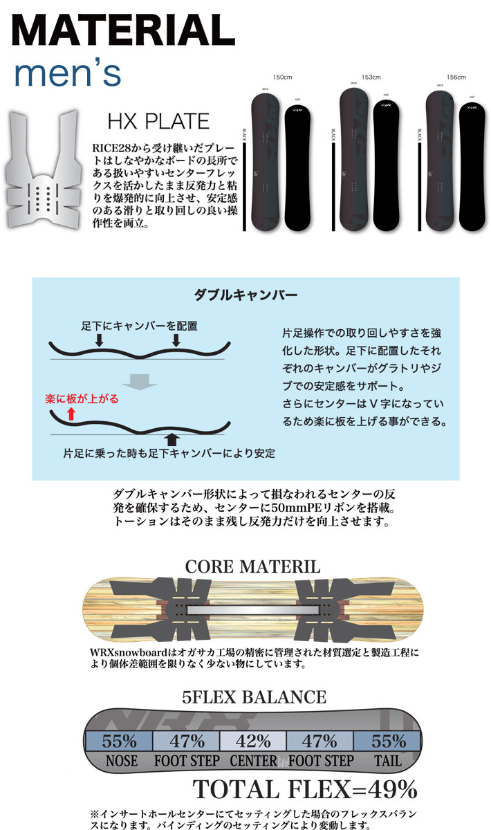 [早期予約受付中] 23-24 WRX Mk-W WRXSB ダブルアールエックスエスビー マークダブル 144cm 150cm 153cm  156cm グラトリ カービング RICE28 ライス28 スノーボード 板 オガサカ製 送料無料 井口勝文 いぐっちゃん 日本正規品