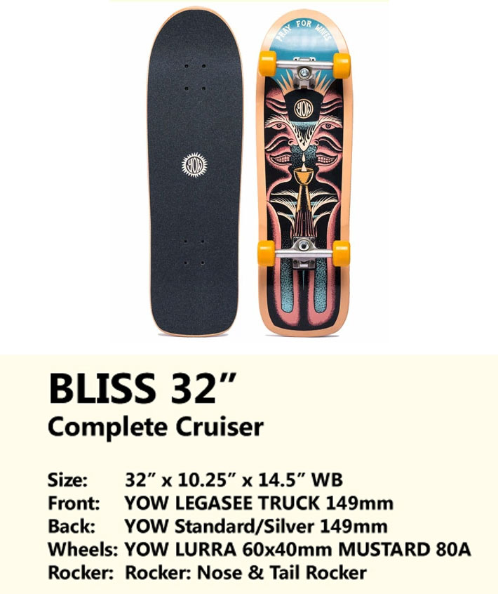 YOW (ヤウ)　クルーザー　BLISS(ブリス) 32インチ　使用数回のみ! YOW (ヤウ) クルーザー BLISS(ブリス) 32インチ 使用数回のみ