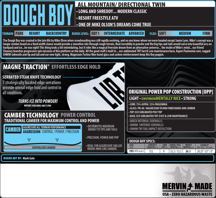 25-26 LIB TECH リブテック スノーボード DOUGH BOY ドウボーイ 195cm