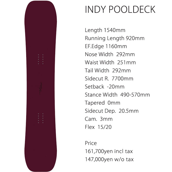 予約商品] 25-26 GENTEMSTICK ゲンテンスティック INDY POOLDECK