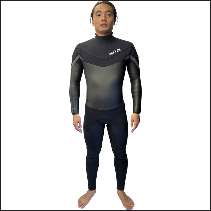【新品】MAXIM セミドライ グレー ブラック follows限定 2024 MAXIM マキシム ウェットスーツ メンズ 5mm x
