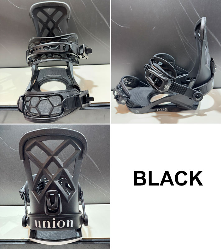 UNION スノーボード ビンディング ピンク/ブラック Rosa Women's Snowboard Binding | Union Binding Company
