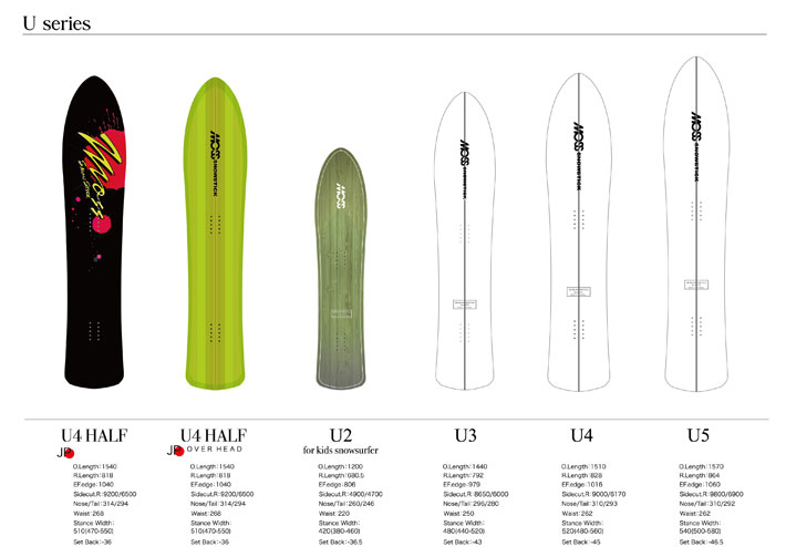 予約商品] 26-27 MOSS SNOWSTICK パウダーボード U4 HALF OVER HEAD