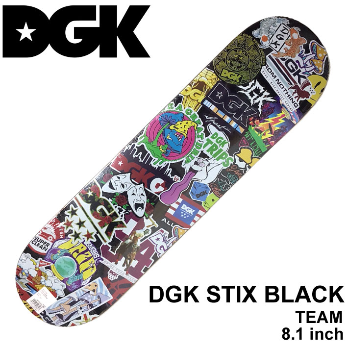 人気定番の 台湾製無地黒デッキテープ付き DGK ディージーケー 8.0デッキ スケートボード