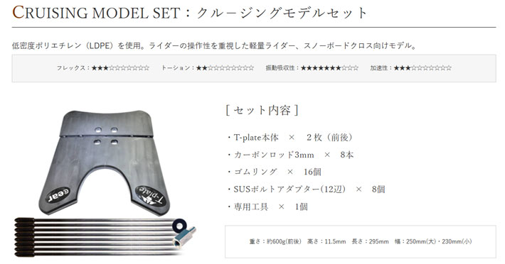 T-PLATE スノーボード CRUISING MODEL SET クル－ジングモデル